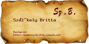 Székely Britta névjegykártya